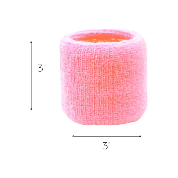 Light Pink Wrist Sweatbands - 2 Pack Online now - Image 3