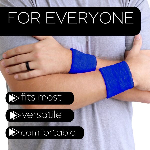 Blue Wrist Sweatbands - 2 Pack Online now - Image 4