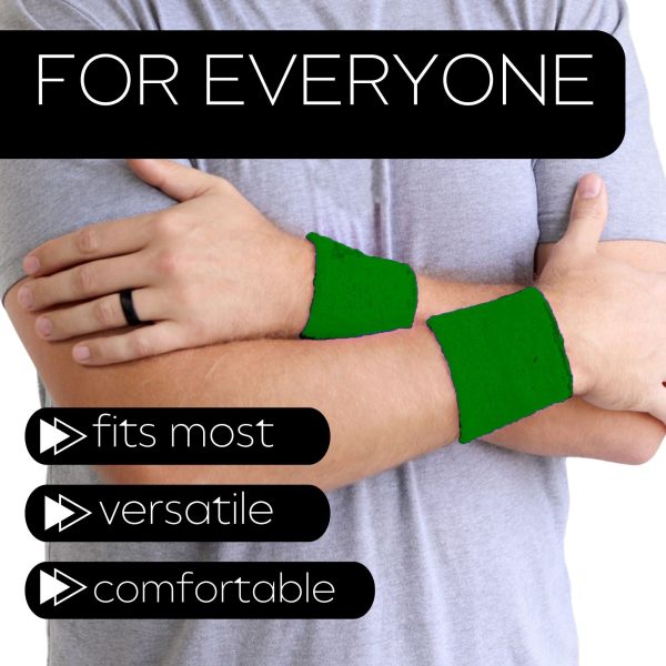 Green Wrist Sweatbands - 6 Pack Hot on Sale - Image 4