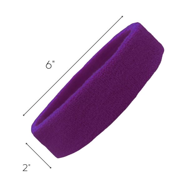 Royal Purple Head Sweatbands - 12 Pack For Cheap - Image 3