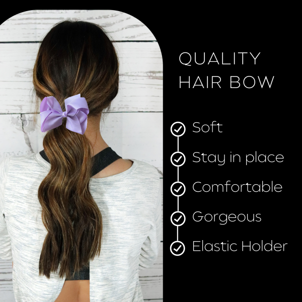 Light Purple Classic Hair Bows - 10 Pack Online now - Image 5
