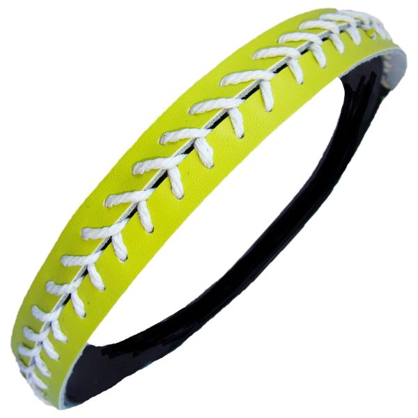 Light Yellow Softball Leather Headband For Cheap