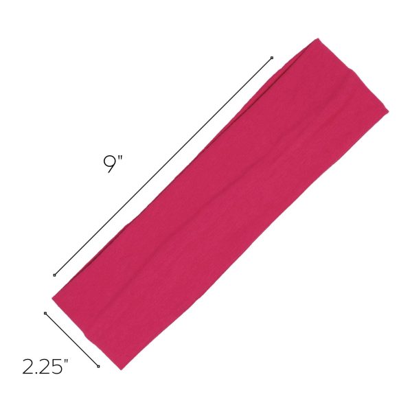 Hot Pink Cotton Headbands - 12 Pack Sale - Image 3