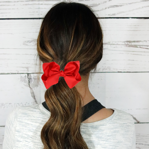 Red Classic Hair Bows - 10 Pack Cheap - Image 2