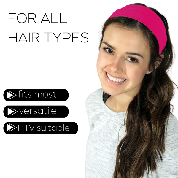 Hot Pink Cotton Headbands - 12 Pack Sale - Image 4