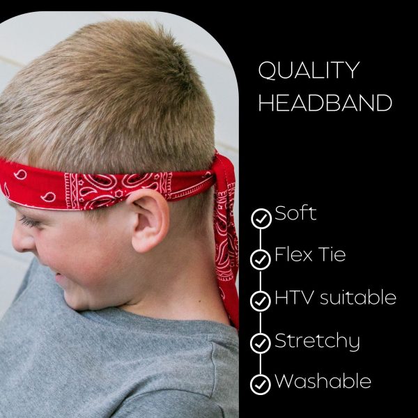 Bandana Tie Headbands - 3 Pack Cheap - Image 5