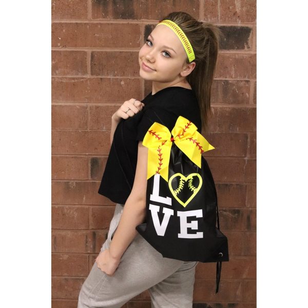 Neon Green Softball Leather Headband For Cheap - Image 2
