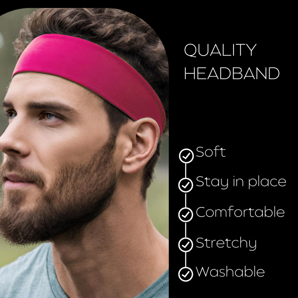 Hot Pink Cotton Headbands - 12 Pack Sale - Image 5