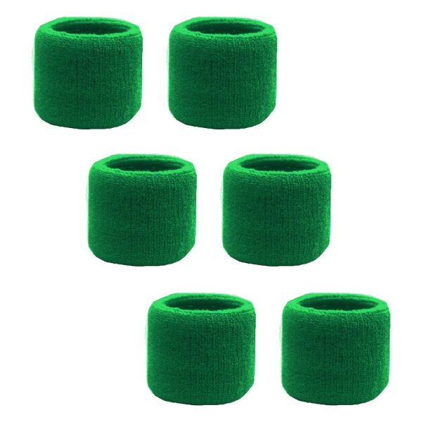 Green Wrist Sweatbands - 6 Pack Hot on Sale