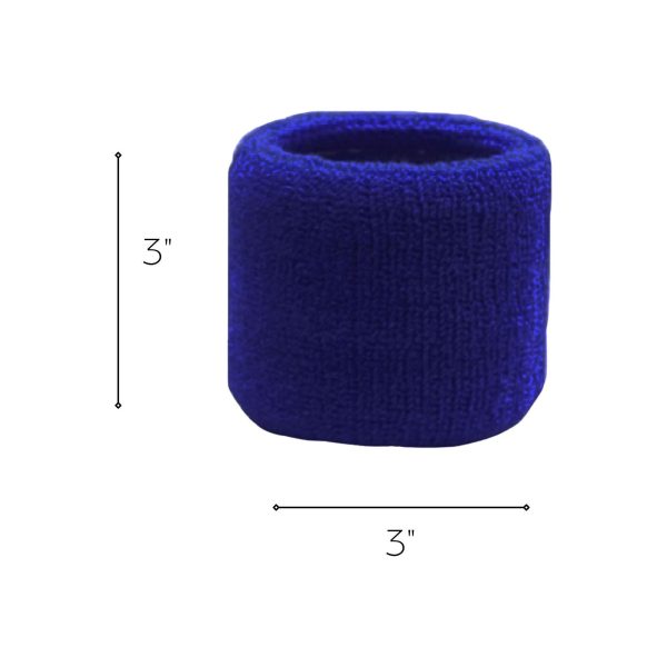 Blue Wrist Sweatbands - 2 Pack Online now - Image 3