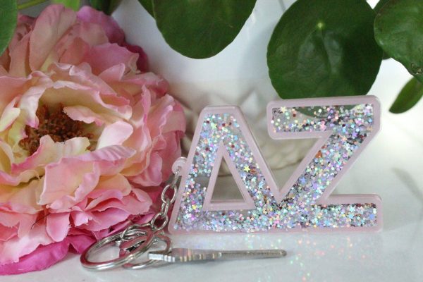 Delta Zeta Glitter Keychain Fashion