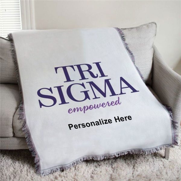 Sigma Sigma Sigma Empowered Afghan Blanket Throw Hot on Sale