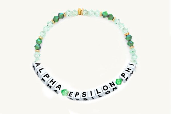 Alpha Epsilon Phi Glass Name Bead Bracelet Sale