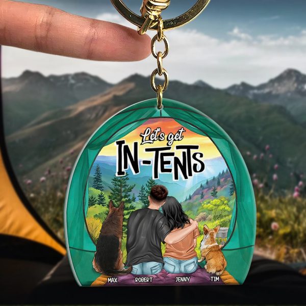 Camping Couple, Let s Get In-Tents, Personalized Keychain, Valentine Gift, Couple Gift, 231223 Hot on Sale